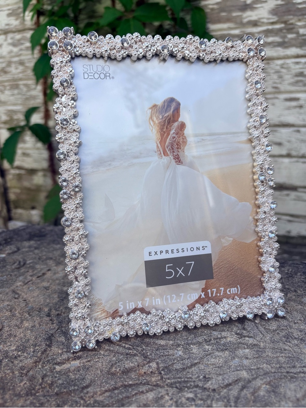 Impressions Crystal Beaded Photo Frame - Silver Sparkle